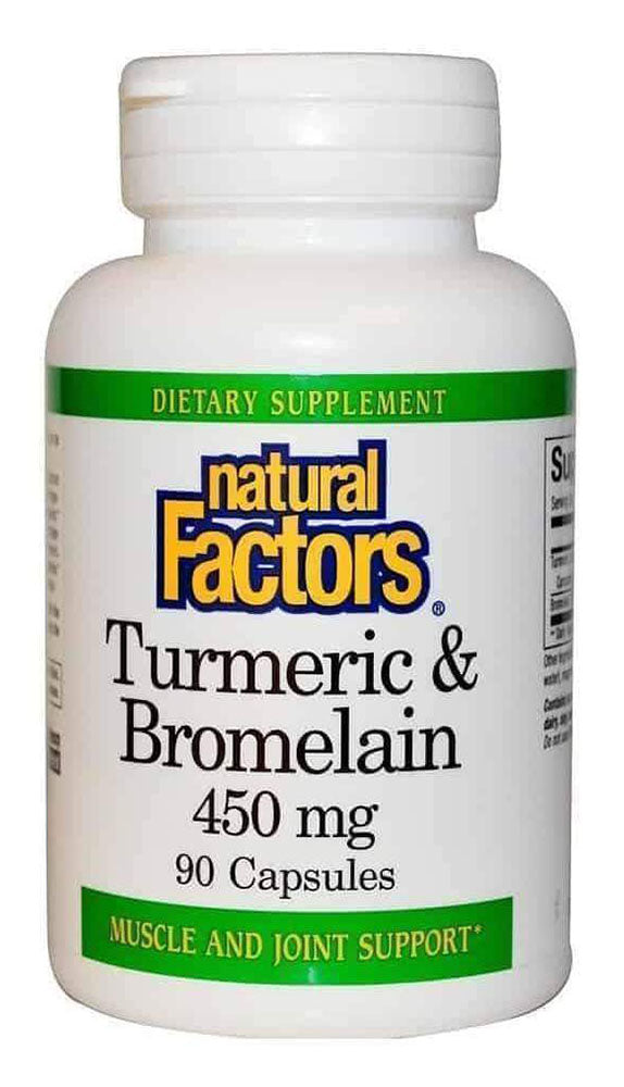 NATURAL FACTORS Turmeric & Bromelain (90 caps) product image