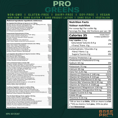 BASE PRO NUTRITION  Pro Greens (Unflavored - 240 grams)